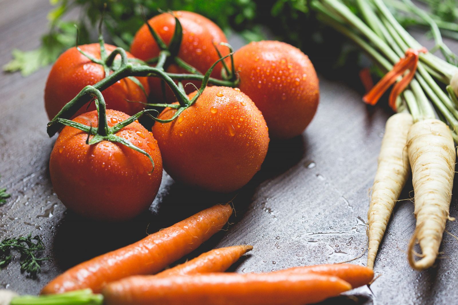 Carrots and tomatoes